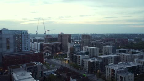 aerial panorama of colindale a suburb in north london at sunrise