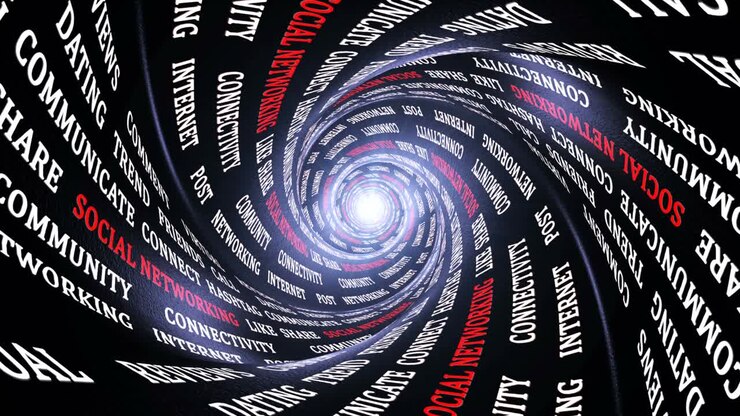 SOCIAL NETWORKING Keywords on the Tunnel Walls, Animation, Background, Loop