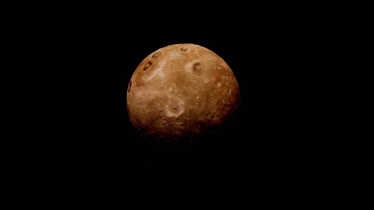Una delle tante lune del pianeta Nettuno, in orbita sopra il gigante gassoso blu