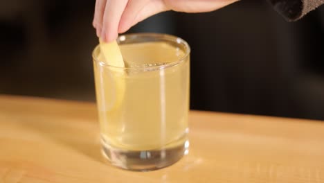 refreshing lemon cocktail with ice