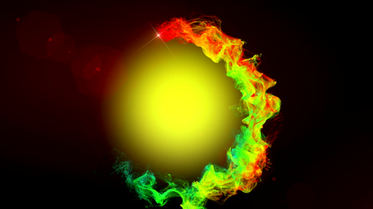 las partículas mágicas anillo fondo abstracto, animación, renderización, bucle