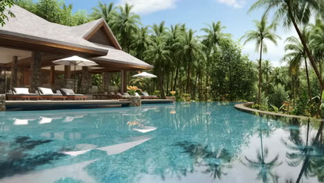 tropical luxury resort with infinity pool