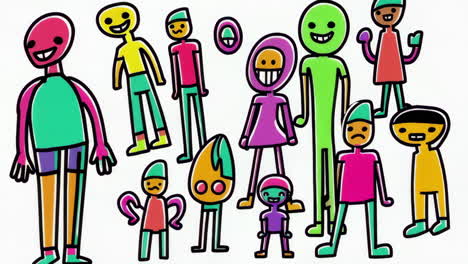 colorful abstract cartoon characters collection
