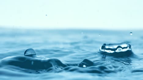 rain water drops falling in super slow motion.