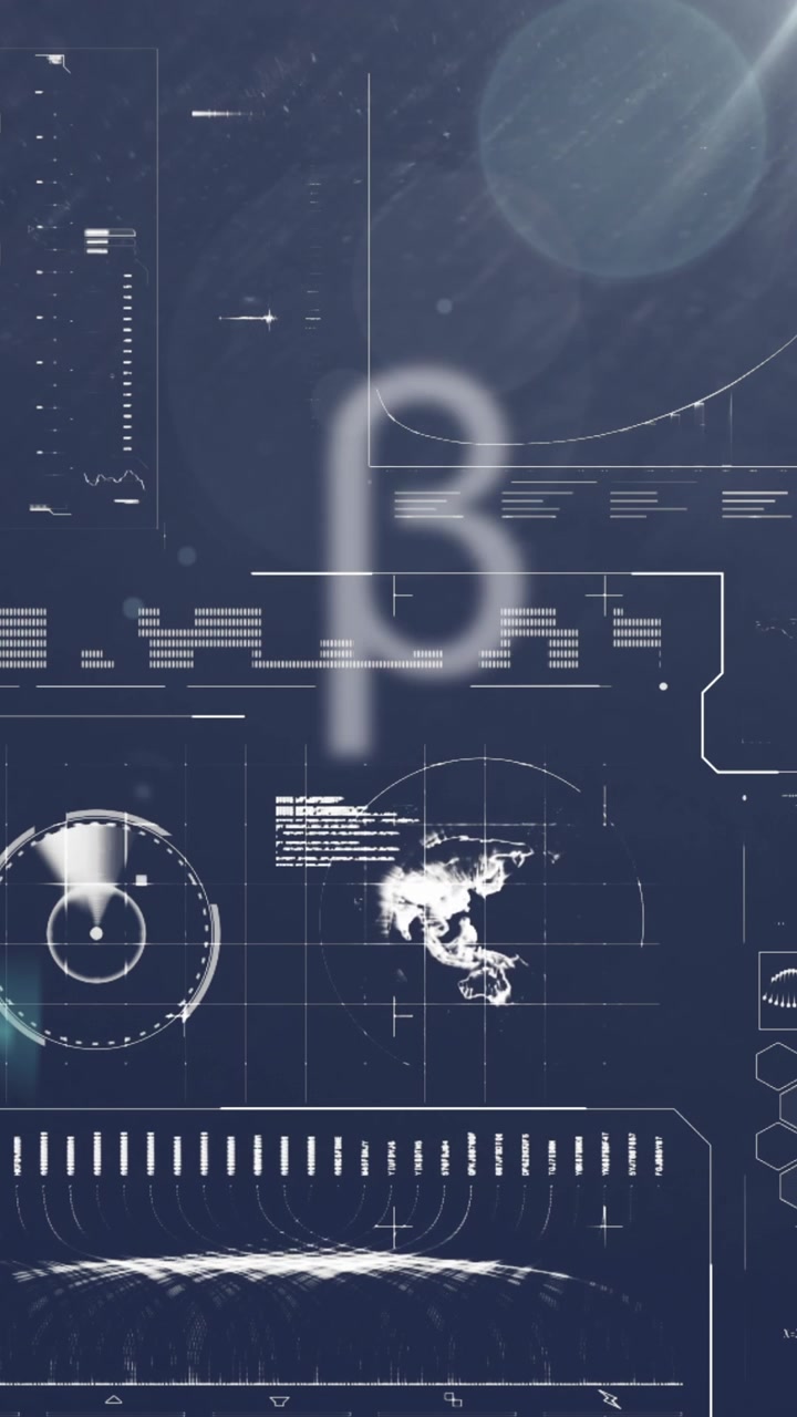 Animation of mathematical symbols over interface with data processing against blue background