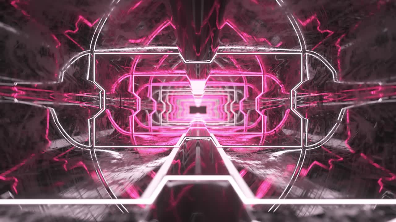 Pink Neon Futuristic Tunnel