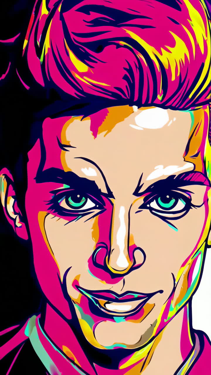 Vibrant Pop Art Portrait of a Man