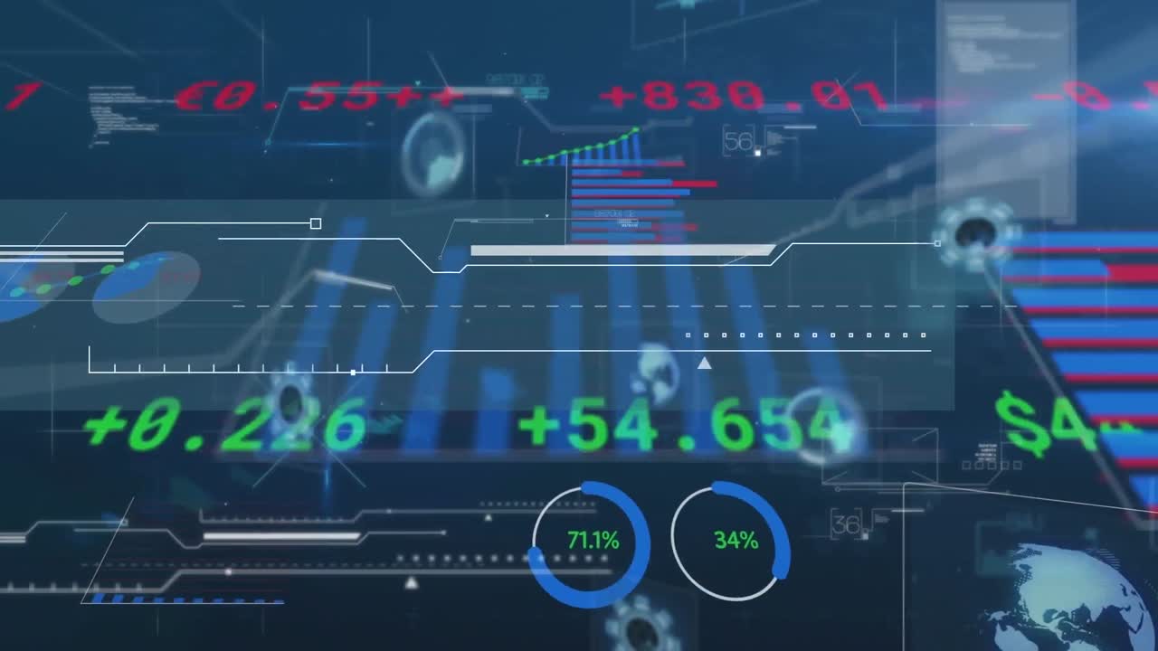 Animation of statistics and financial data processing