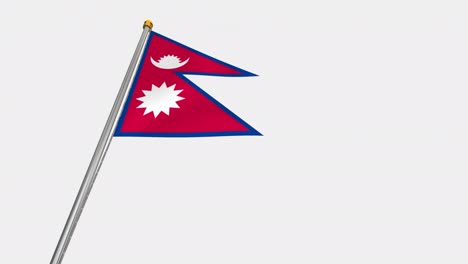 loop video of nepal flag  fluttering in the wind, slow motion video of 4k , with alpha channel