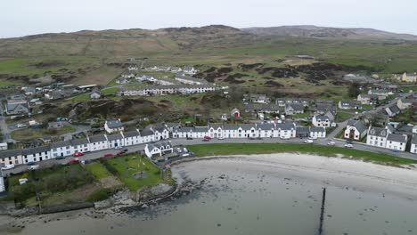 discovering port ellen: mainstreet and beach aerial pullback