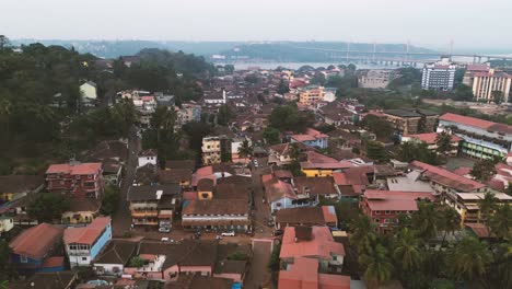 aerial view of old panjim - old goa, south india