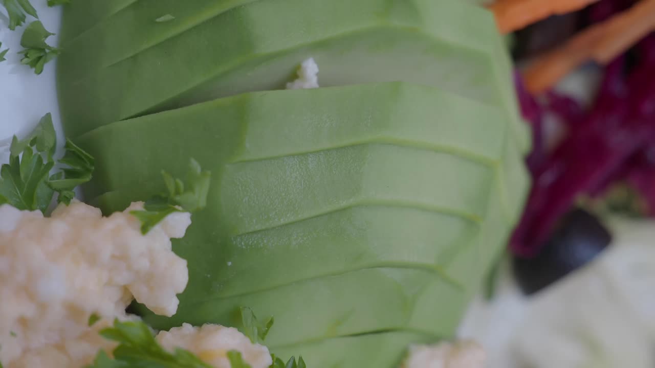 Close-up of Avocado and Salad