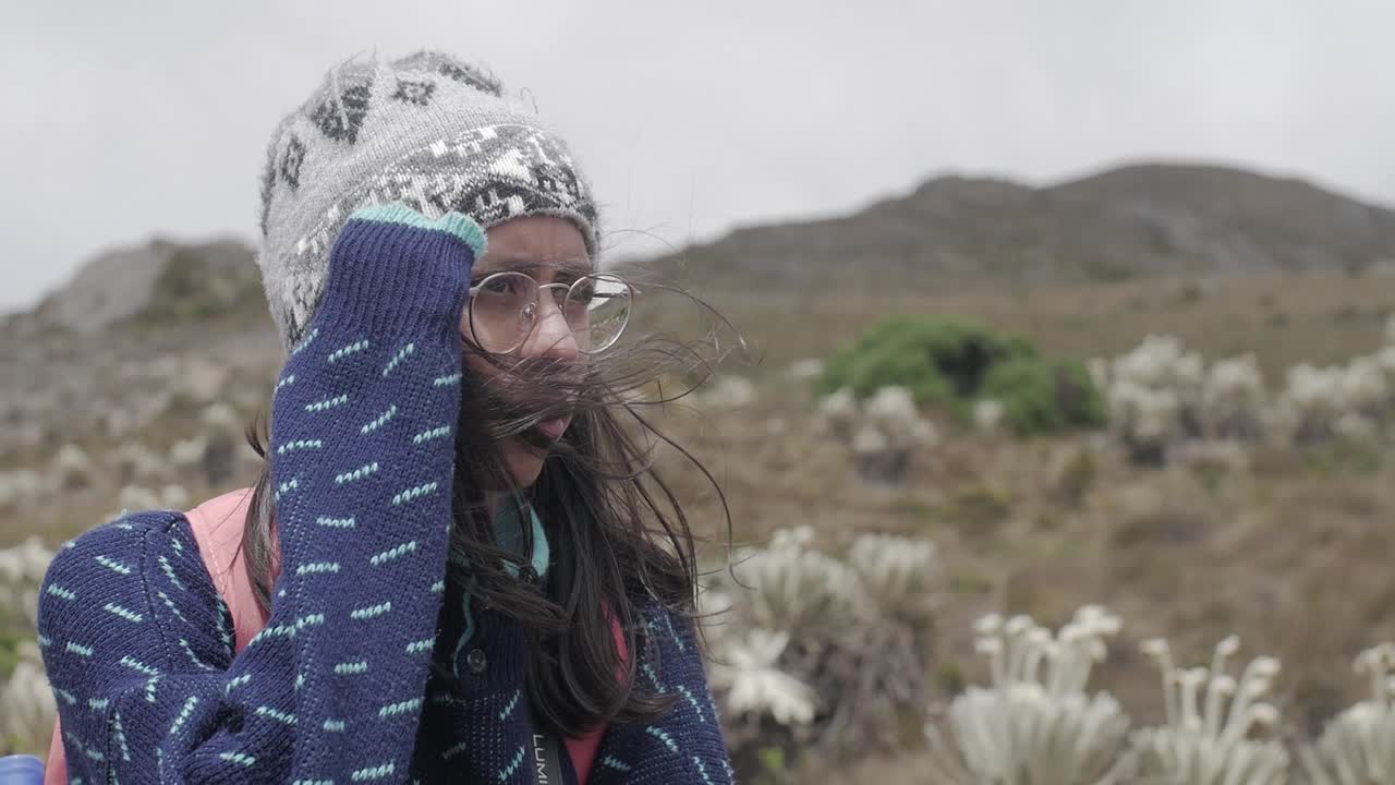 Woman Hiking in the Colombian Andes