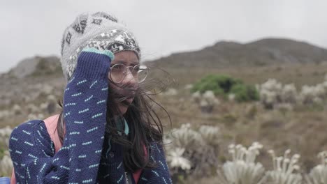 woman hiking in the colombian andes