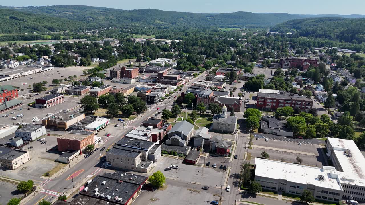 Norwich New York downtown aerial drone