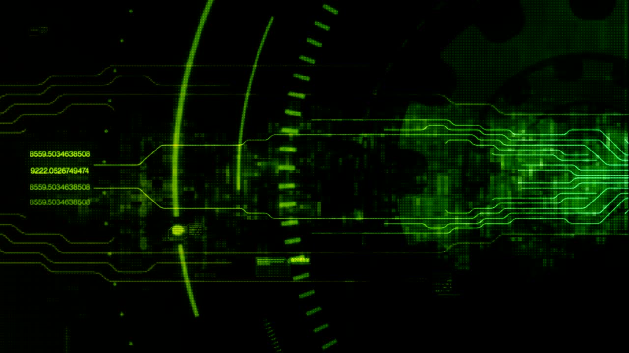 Hi-tech digital abstract motion background with technology gear