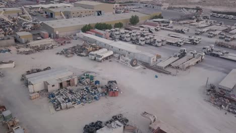 industrial vehicle yard aerial footage