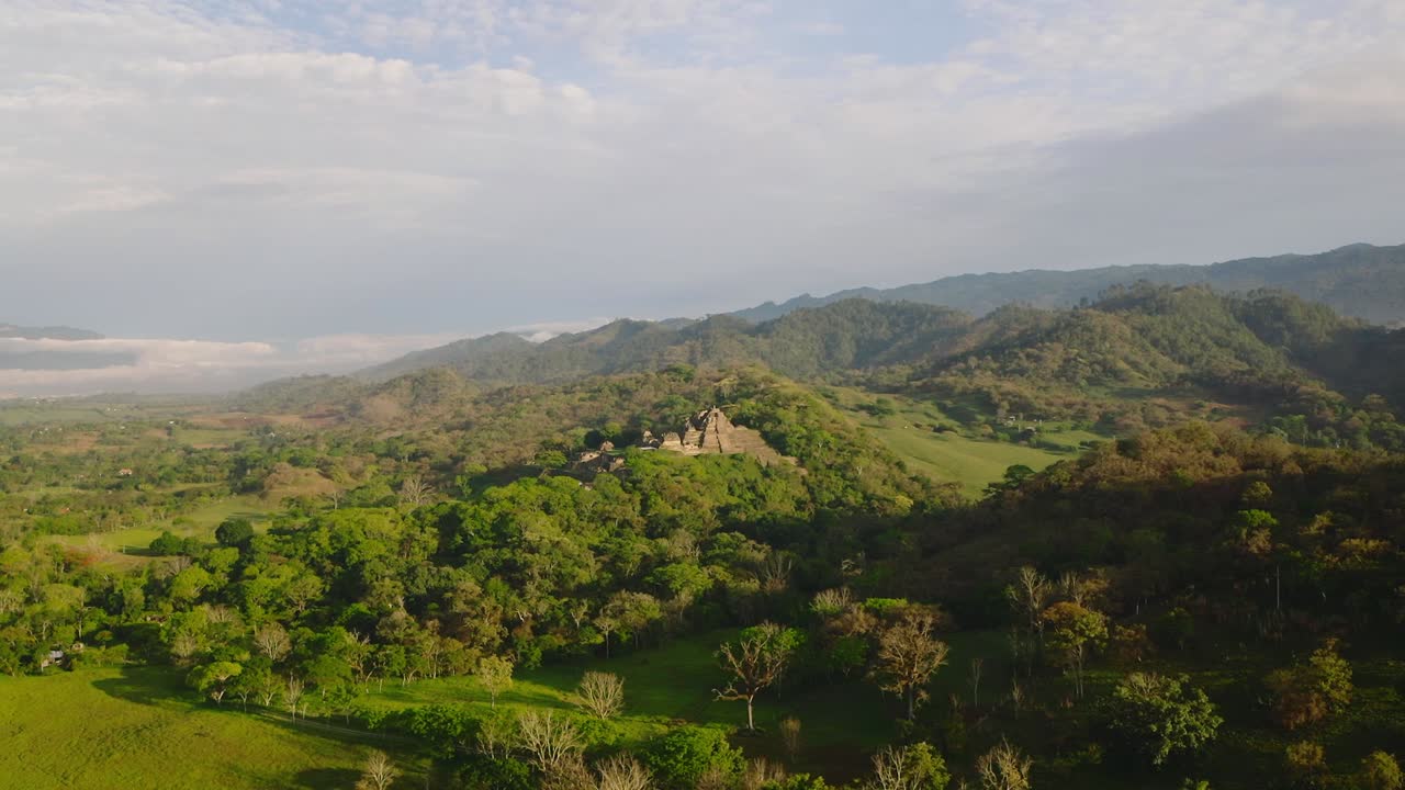Aerial shot of Tonina archeological site in Chiapas, Mexico