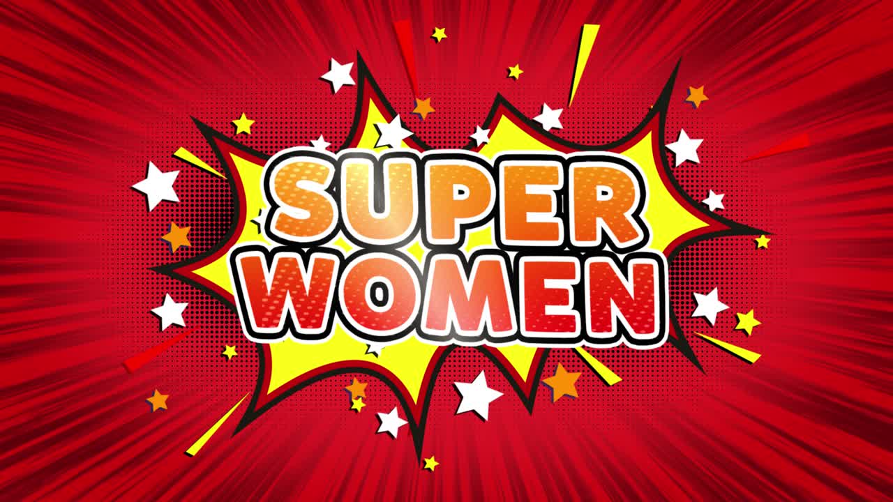 Super Women Comic Book Style Illustration