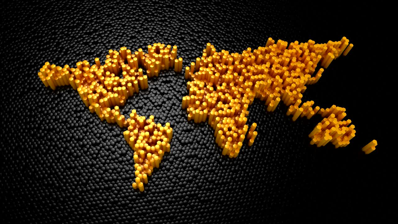 육각형은 세계 지도를 형성했습니다.