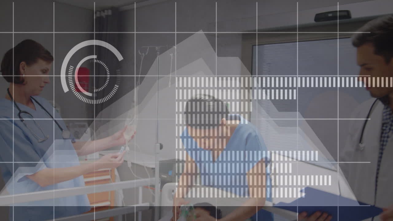 다양한 의사들에 대한 데이터 처리의 애니메이션