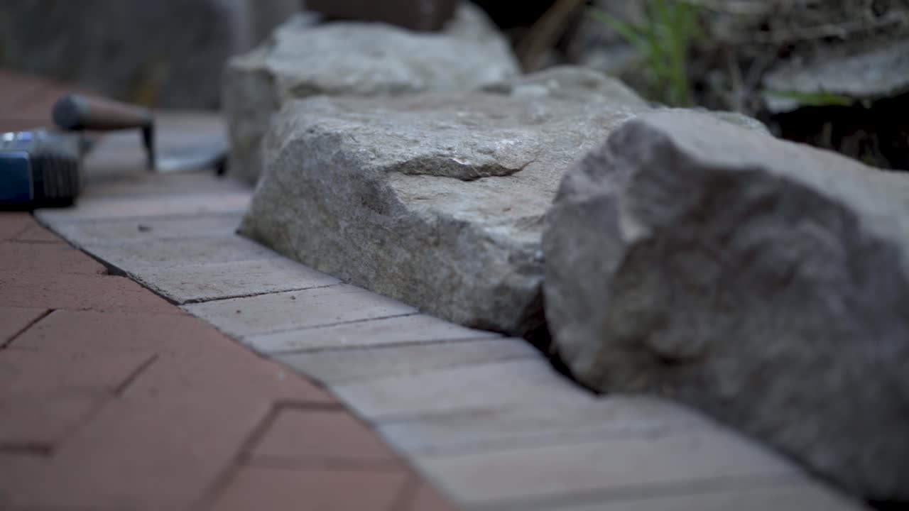 Landscaping project in progress