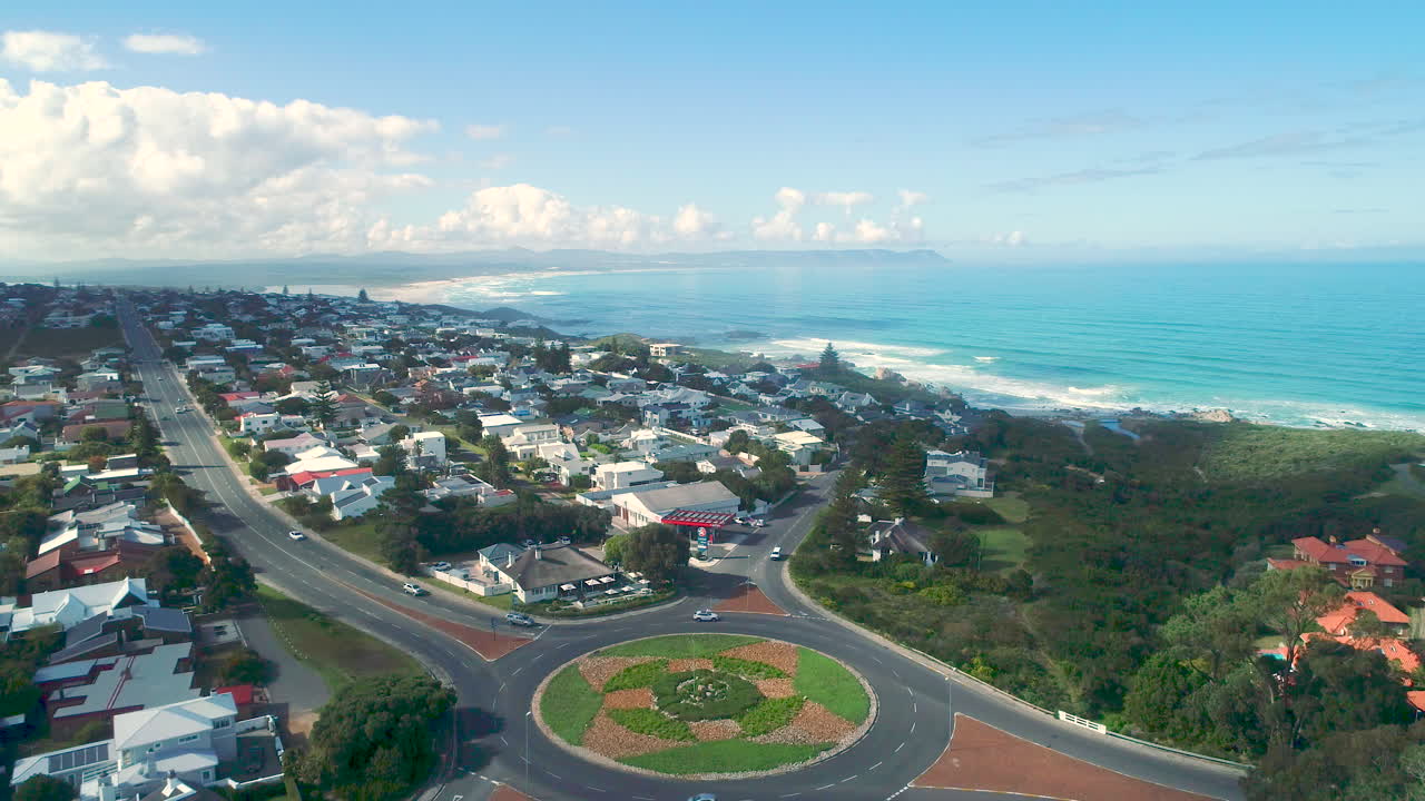 Voëlklip affluent seaside neighborhood in Hermanus, South Africa. Aerial