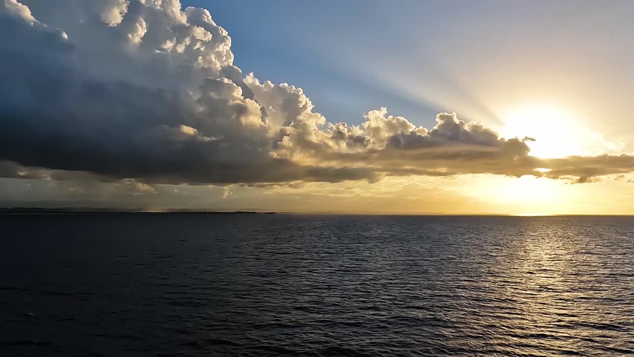 Sunset on the Atlantic ocean, San Juan, Puerto Rico.
