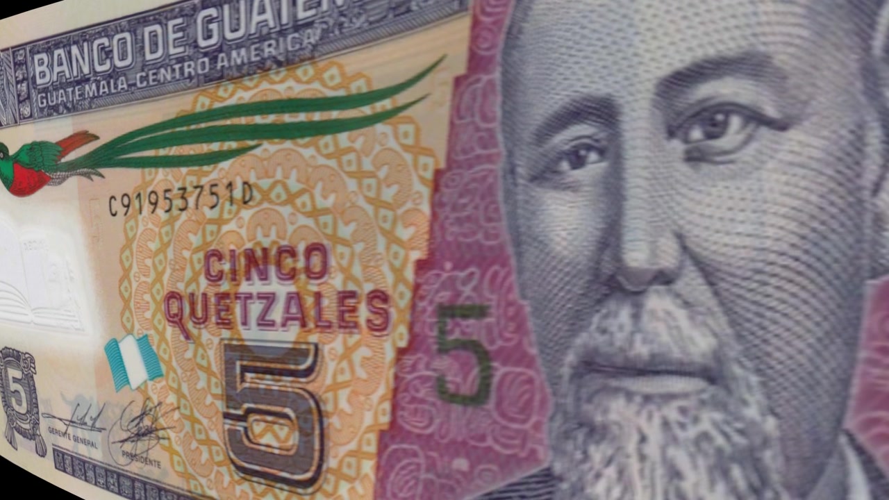 Detalhes da Cédula de Cinco Quetzales