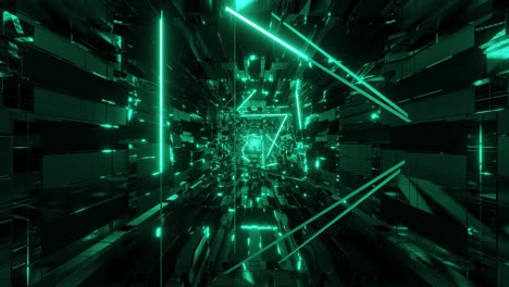 diseño abstracto de marco de alambre brillante obra de arte gráfica con corredor de túnel técnico ilustración 3d fondo de movimiento papel tapiz en vivo club visual vj bucle