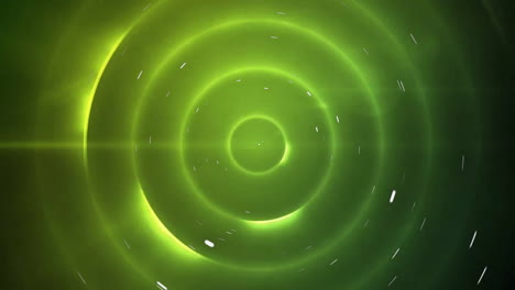 yellow concentric circles and dots, animation of abstract light waves