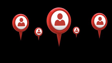 iconos de pin y perfil del mapa 4k