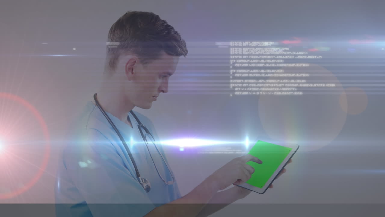 Animation of caucasian woman in face mask using smartphone over cityscape