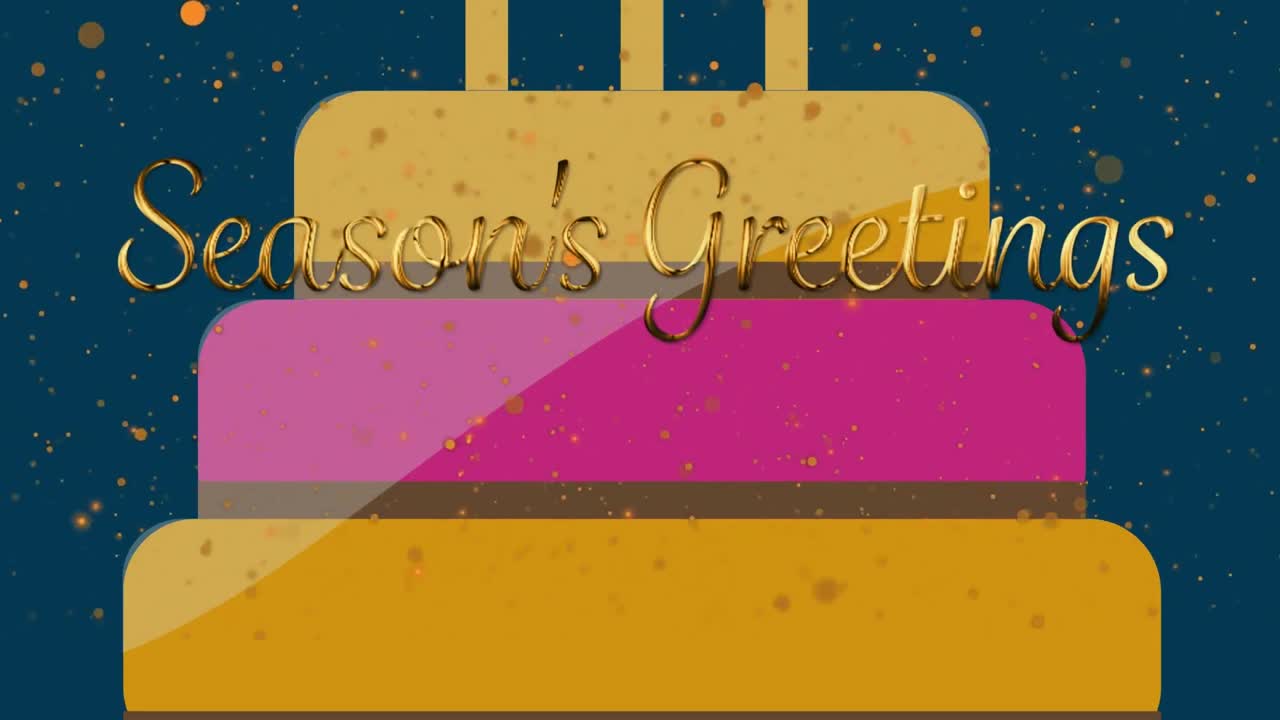 animación de felicitaciones de navidad en pastel en fondo marino