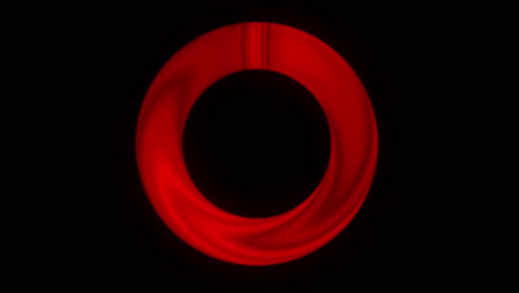 Seamless loop rotating red colored ring on black background