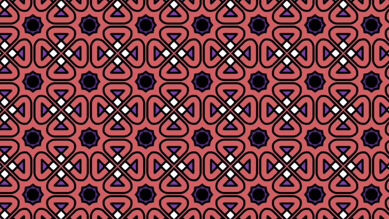 una animación de patrones sin fisuras de colores que consta de figuras geométricas y formas estelares