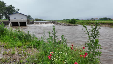 small hydropower plant on the river in the slovakia
