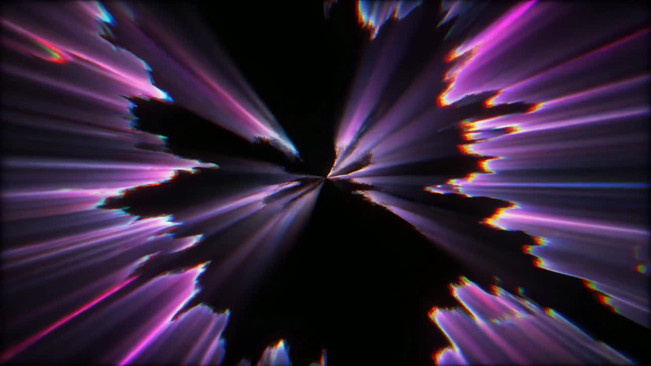 Živé abstraktní světelné paprsky s chromatickou aberací.