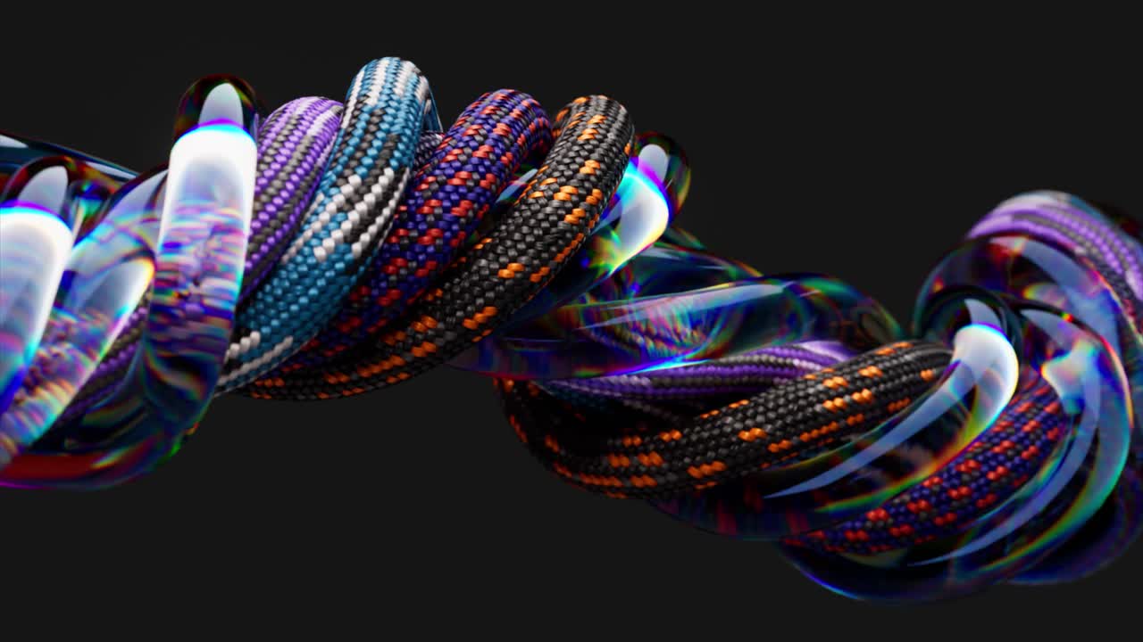 abstracto retorcido cuerdas de colores