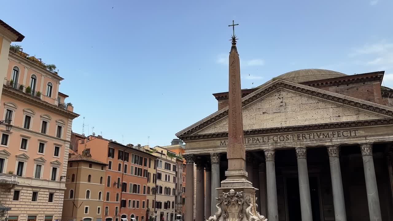 The Pantheon is a former Roman temple converted to a Catholic church - Basilica of St. Mary and the Martyrs in Rome, Italy