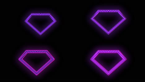 pulsing purple diamonds pattern with neon light in casino style