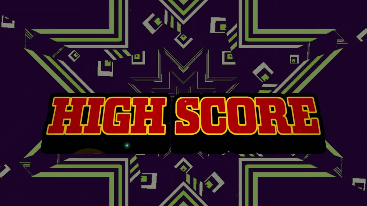 어두운 배경에 움직이는 초록색 칼레이도스코픽 모양에 대한 높은 점수의 애니메이션