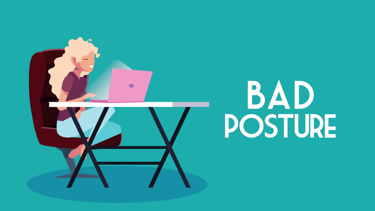 노트북을 사용하는 여성 집에서 일하는 캠페인 애니메이션