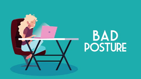 woman using laptop work at home campaign animation