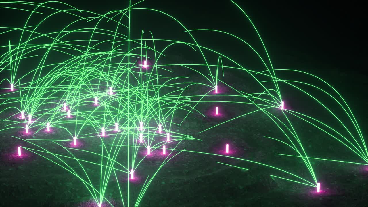 campo de hierba de neón arte abstracto