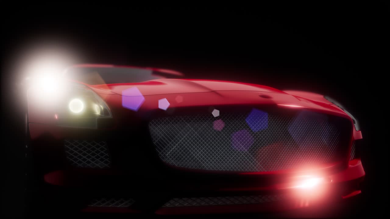 coche deportivo de lujo en un estudio oscuro con luces brillantes