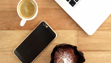 Cup-of-coffee-with-laptop-and-mobile-phone