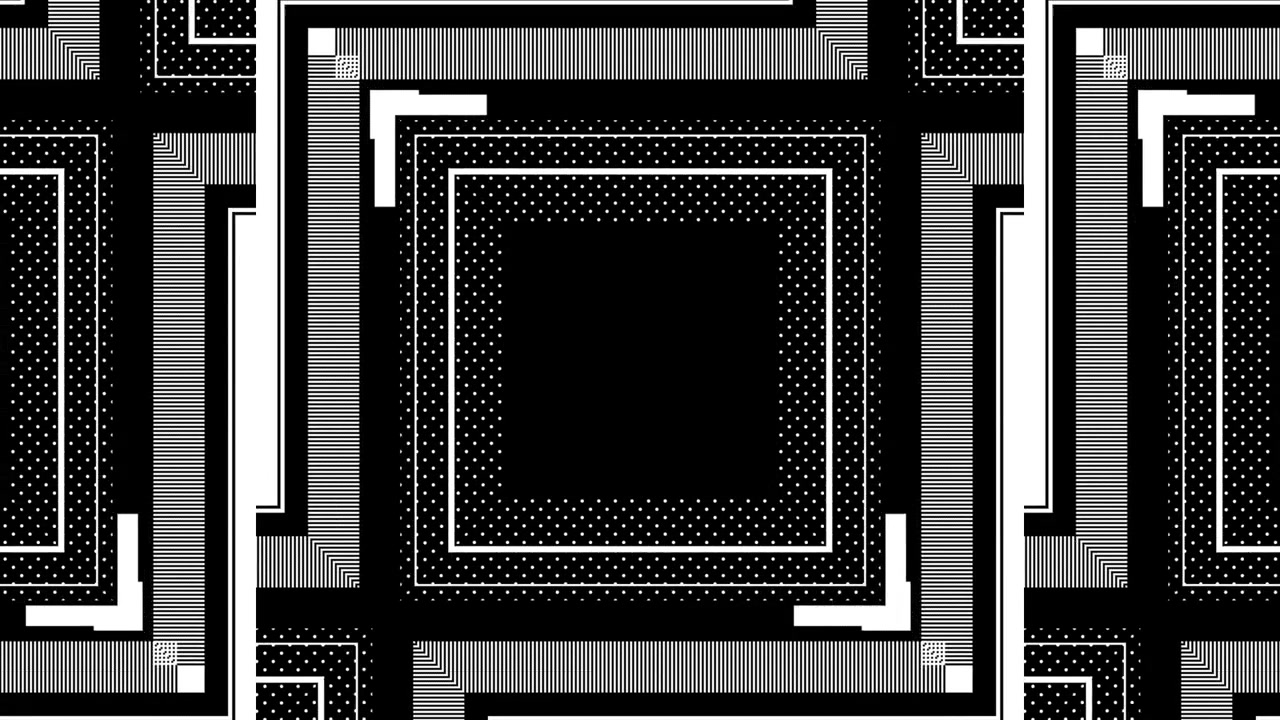 Abstract Geometric Animation with Pulsing Black and White Patterns