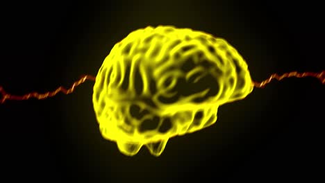 brain hologram rotating sparks lightning electricity headache neuron loop 4k