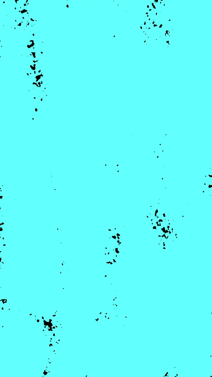 Animazione grafica astratta ciano su sfondo nero.